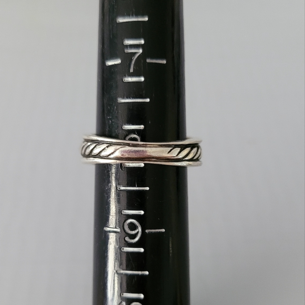 David Yurman Onyx Diamond Sterling Silver Ring - Picture 5 of 12
